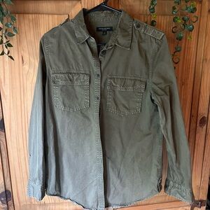 Banana Republic Olive Green Button Down Shirt with Epaulettes